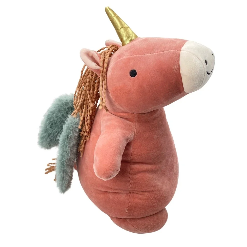 Pillowfort Weighted Plush Pegasus Unicorn Pink Teal Gold Target Throw Pillow 17